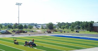 Football field at Anderson Stadium